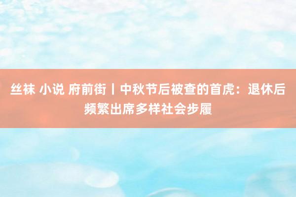 丝袜 小说 府前街丨中秋节后被查的首虎：退休后频繁出席多样社会步履