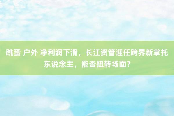 跳蛋 户外 净利润下滑，长江资管迎任跨界新掌托东说念主，能否扭转场面？