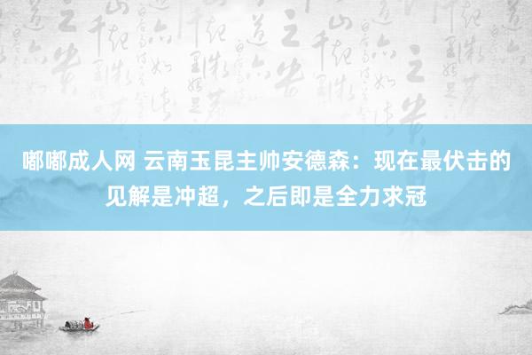 嘟嘟成人网 云南玉昆主帅安德森：现在最伏击的见解是冲超，之后即是全力求冠