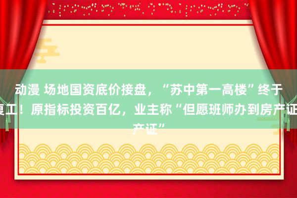 动漫 场地国资底价接盘，“苏中第一高楼”终于复工！原指标投资百亿，业主称“但愿班师办到房产证”