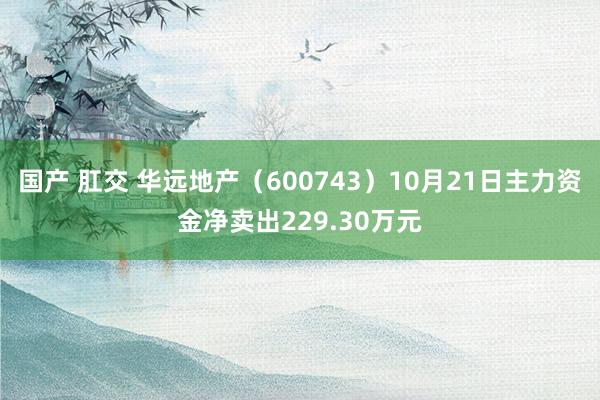 国产 肛交 华远地产（600743）10月21日主力资金净卖出229.30万元