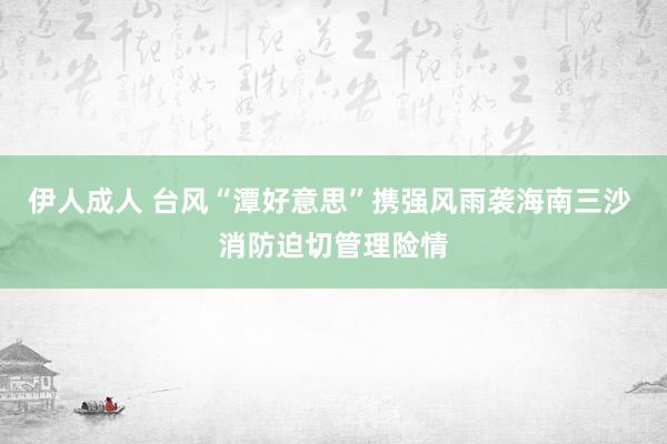 伊人成人 台风“潭好意思”携强风雨袭海南三沙 消防迫切管理险情