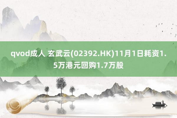 qvod成人 玄武云(02392.HK)11月1日耗资1.5万港元回购1.7万股