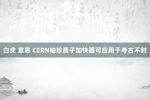 白虎 意思 CERN袖珍质子加快器可应用于考古不时