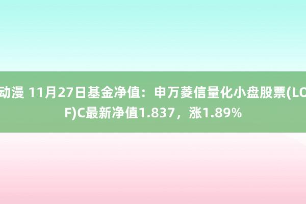 动漫 11月27日基金净值：申万菱信量化小盘股票(LOF)C最新净值1.837，涨1.89%