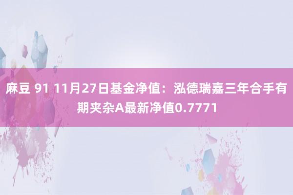 麻豆 91 11月27日基金净值：泓德瑞嘉三年合手有期夹杂A最新净值0.7771