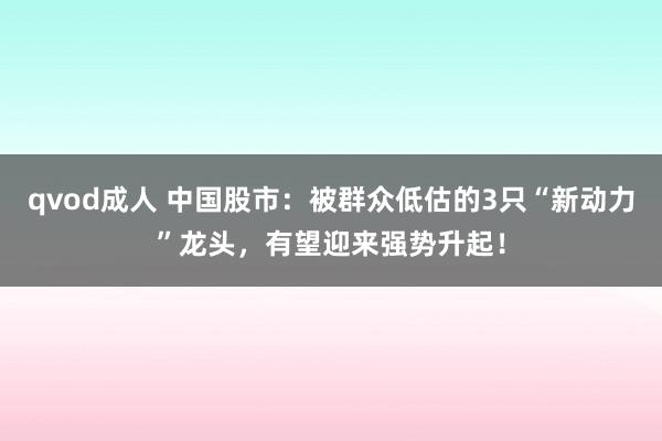 qvod成人 中国股市：被群众低估的3只“新动力”龙头，有望迎来强势升起！