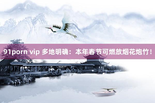 91porn vip 多地明确：本年春节可燃放烟花炮竹！