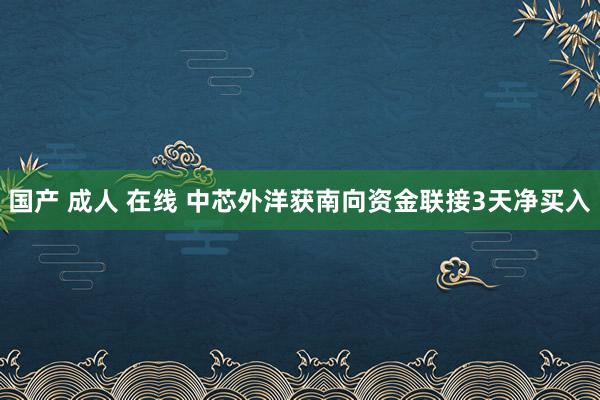 国产 成人 在线 中芯外洋获南向资金联接3天净买入