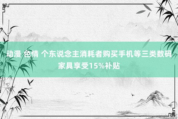 动漫 色情 个东说念主消耗者购买手机等三类数码家具享受15%补贴