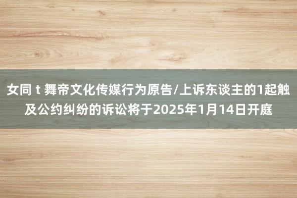 女同 t 舞帝文化传媒行为原告/上诉东谈主的1起触及公约纠纷的诉讼将于2025年1月14日开庭