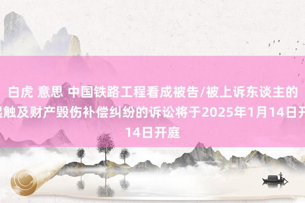 白虎 意思 中国铁路工程看成被告/被上诉东谈主的1起触及财产毁伤补偿纠纷的诉讼将于2025年1月14日开庭