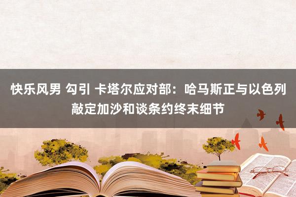 快乐风男 勾引 卡塔尔应对部：哈马斯正与以色列敲定加沙和谈条约终末细节