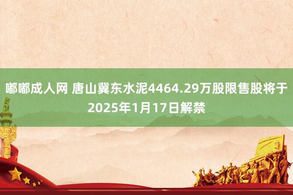 嘟嘟成人网 唐山冀东水泥4464.29万股限售股将于2025年1月17日解禁